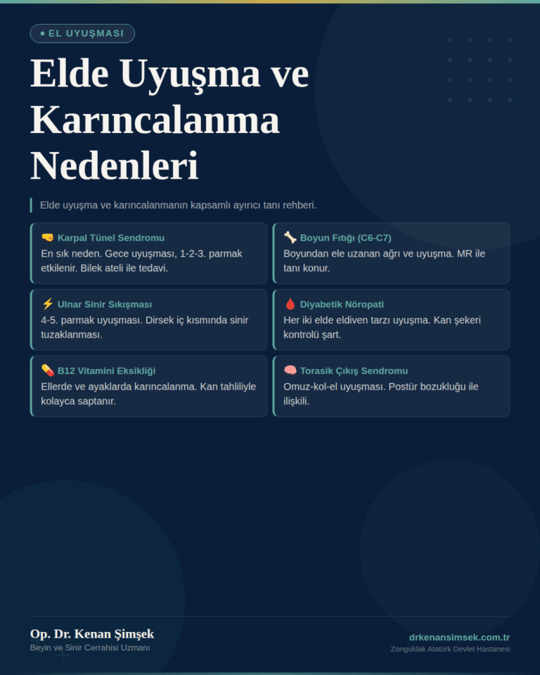 Elde Uyuşma ve Karıncalanma Nedenleri: Kapsamlı Ayırıcı Tanı Rehberi (2026)