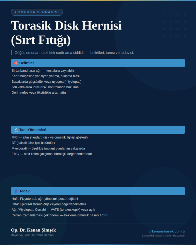 Torasik Disk Hernisi (Sırt Fıtığı): Belirtileri, Tanısı ve Tedavisi (2026 Rehberi)