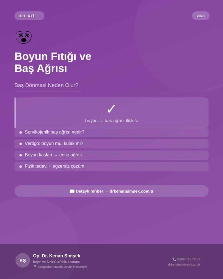 Boyun Fıtığı Baş Ağrısı ve Baş Dönmesi: Neden Olur, Nasıl Tedavi Edilir? (2026)